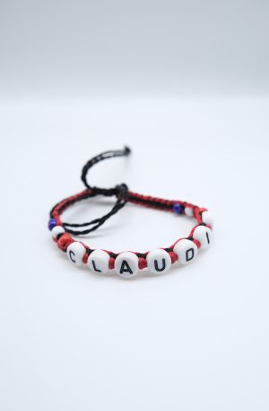 Simple bracelet personnalisé fil rouge et noir